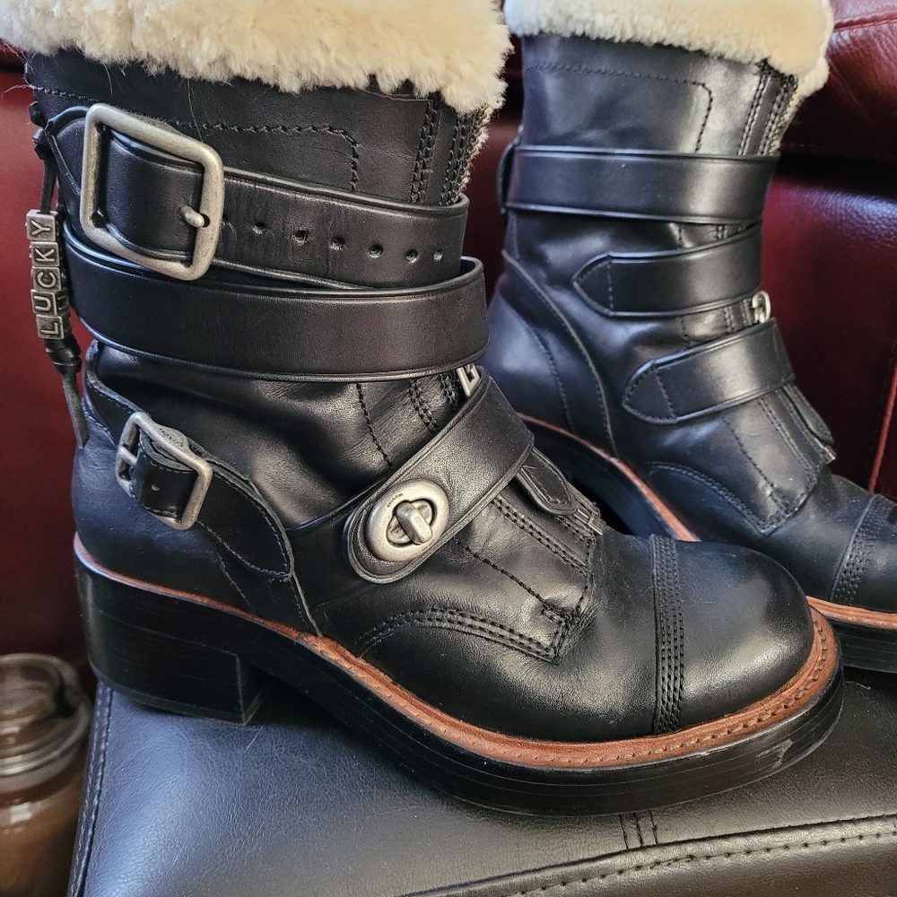 Coach zip moto boots